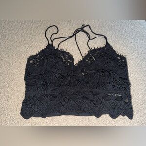 Women's Black Crochet Lace Bralette Camisole